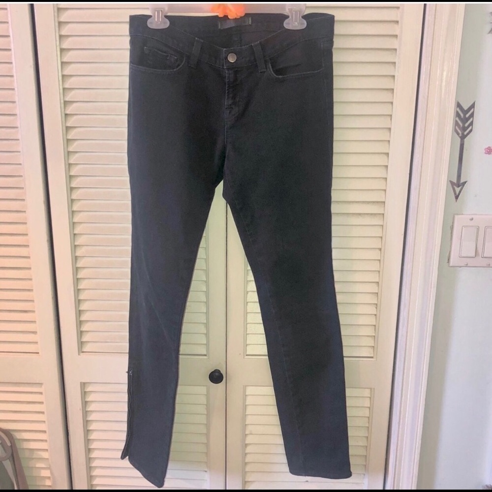 J Brand Women’s The Deal Black Skinny Jean zippers at the ankle 29 - Picture 2 of 8